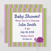 キュートパープルカタツムリベビーシャワー招待状 招待状 (正面/裏面)