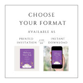 キュートパープルカボプキンハロウィンディナーパーティー 招待状