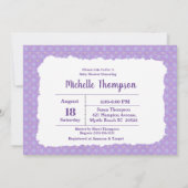 キュートパープルキリン赤ちゃんシャワー招待状 招待状 (裏面)