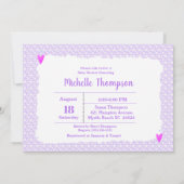 キュートパープルキリン赤ちゃんシャワー招待状 招待状 (裏面)