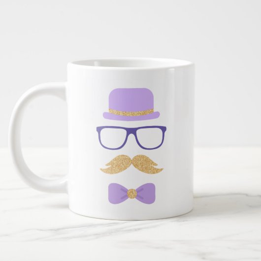 キュートパープルグリッタームスタヒースグランドパティーパーティー ジャンボコーヒーマグカップ (左)