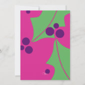 キュートパープルグリーンピンクホリーベリーホリデーパーティー 招待状 (裏面)