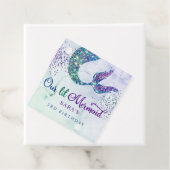 キュートパープルグリーンモダングリッターマーメイド誕生日 フェイバータグ (インサイチュ)