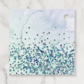 キュートパープルグリーンモダングリッターマーメイド誕生日 フェイバータグ (裏面)