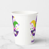 キュートパープルグリーン金ゴールドスワールマルディグラ 紙コップ (右)