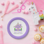 キュートパープルコテージ引っ越し祝いパーティー ペーパープレート (パーティー)
