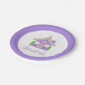キュートパープルコテージ引っ越し祝いパーティー ペーパープレート (アングル)