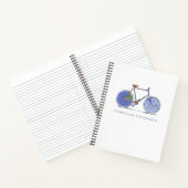 キュートパープルサイクリングラインアートスケッチ パーソナライズされた ノートブック (内部)