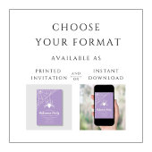 キュートパープルスパイダーハローウィンパーティ 招待状