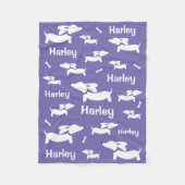 キュートパープルダッパーソナライズされたシュント毛布 フリースブランケット (正面)