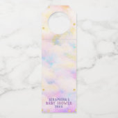 キュートパープルドラゴンベビーシャワーボトルハンガーラベル ボトルネックタグ (裏面)