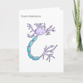 キュートパープルニューロンミエリンシースハッピーバースデー カード (正面)