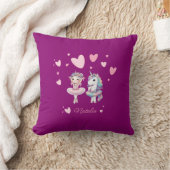キュートパープルバレリナユニコーン装飾用クッション クッション (ブランケット)