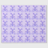 キュートパープルパーソナライズされた応援ラッピング紙 ラッピングペーパー (フラット)