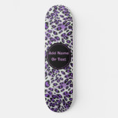 キュートパープルヒョウアニマルプリント パーソナライズされた スケートボード (正面)