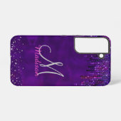 キュートパープルピンクユニコーングリッタードリップスモノグラム SAMSUNG GALAXYケース (裏面横)