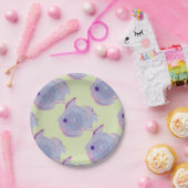 キュートパープルフィッシュ紙プレート ペーパープレート (パーティー)