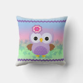 キュートパープルフクロウ装飾用クッション クッション (裏面)