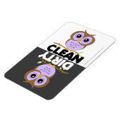 キュートパープルフクロウ食洗機磁石 マグネット (左側)