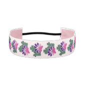 キュートパープルフラワーピンクバタフライドードルスタイル アスレチックヘッドバンド (正面)