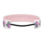 キュートパープルフラワーピンクバタフライドードルスタイル アスレチックヘッドバンド (裏面)