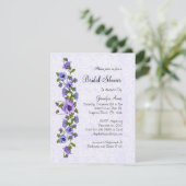 キュートパープルフローラブライダルシャワー招待状 招待状 (スタンド正面)