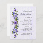 キュートパープルフローラブライダルシャワー招待状 招待状 (正面/裏面)