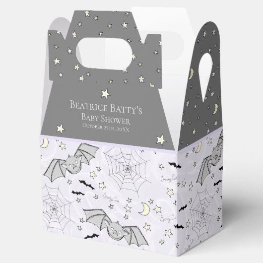 キュートパープルベビーこうもりハロウィーン フェイバーボックス (オープン)