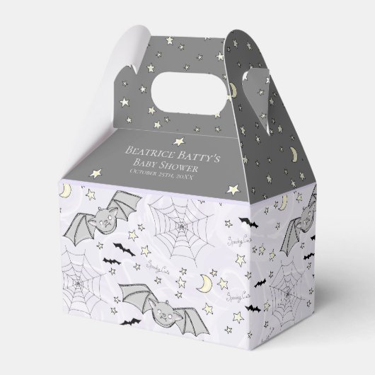 キュートパープルベビーこうもりハロウィーン フェイバーボックス (正面サイド)