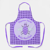 キュートパープルベビービージェンダーリビールニュートラルカスタム エプロン (正面)