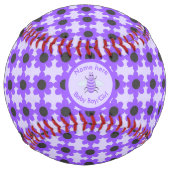 キュートパープルベビービージェンダーリビールニュートラルカスタム ソフトボール (裏面)