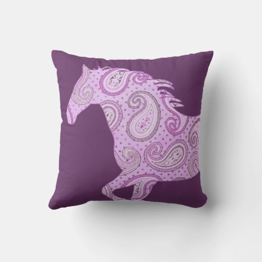キュートパープルペイズリーウマ クッション (裏面)