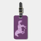 キュートパープルペイズリーウマ ラゲッジタグ (正面縦)