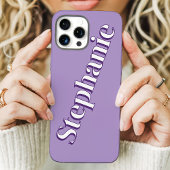 キュートパープルミニマル名前をカスタムする Case-Mate iPhoneケース