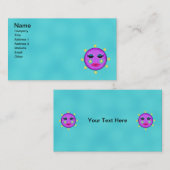 キュートパープルムーン顔ピンクリップスターチーク 名刺 (正面/裏面)