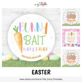 キュートパープルレトログルービーイースターパーティー ラウンドシール