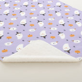 キュートパープル幽霊とカボチャ シェルパブランケット (3/4)