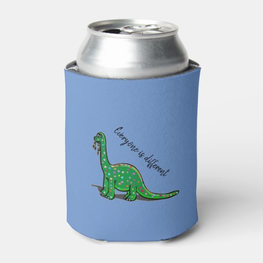 キュートパープル恐竜クーラーボックス 缶クーラー (缶正面)