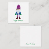 キュートパープル格言ハッピーホリデーズミニクリスマス ノートカード (正面/裏面)