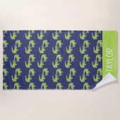 キュートパームビーチアリゲーター ビーチタオル (正面)