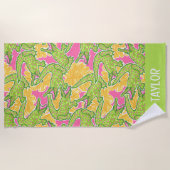 キュートパームビーチアリゲーター ビーチタオル (正面)