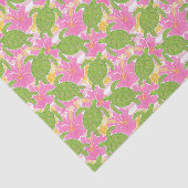 キュートパームビーチトロピカルフラワーズ&ウミガメ 薄葉紙 (詳細)