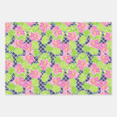 キュートパームビーチパイナップルとレモン ラッピングペーパーシート (正面3)