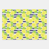 キュートパームビーチパイナップルとレモン ラッピングペーパーシート (正面)