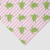キュートパームビーチピンクストライプ色のとカメ 薄葉紙 (詳細)