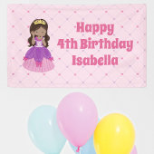 キュートヒスパニックプリンセスガールカスタム誕生日 横断幕