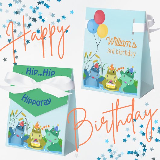 キュートヒッポサファリリバー誕生日 フェイバーボックス