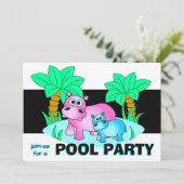 キュートヒッポスプールパーティの招待状 招待状 (スタンド正面)