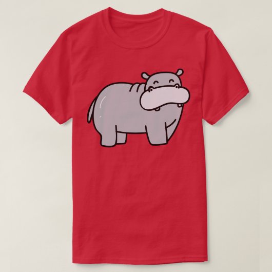 キュートヒッポドードルスケッチ Tシャツ (デザイン正面)