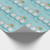 キュートヒッポヒッポハーレイ誕生日 ラッピングペーパー (角)